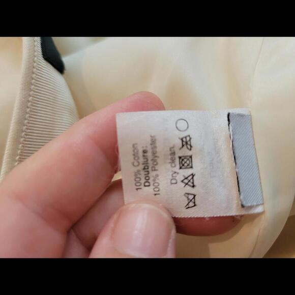 J Crew size 10 (?) Cream pencil knee length cotton skirt - Picture 6 of 6